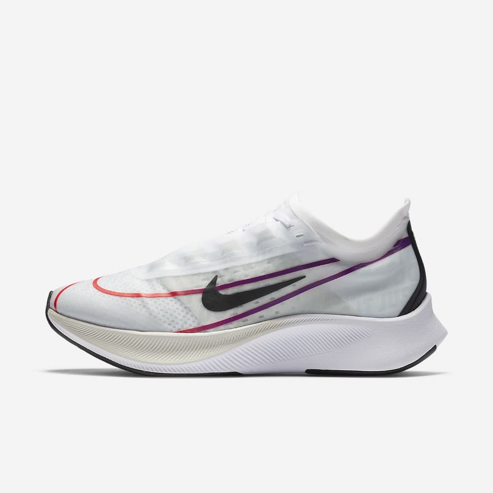 Chaussure De Running Nike Zoom Fly 3 Blanche 1584-793 White/Hyper Violet/Flash Crimson/Black Femme | LMJ-11161771